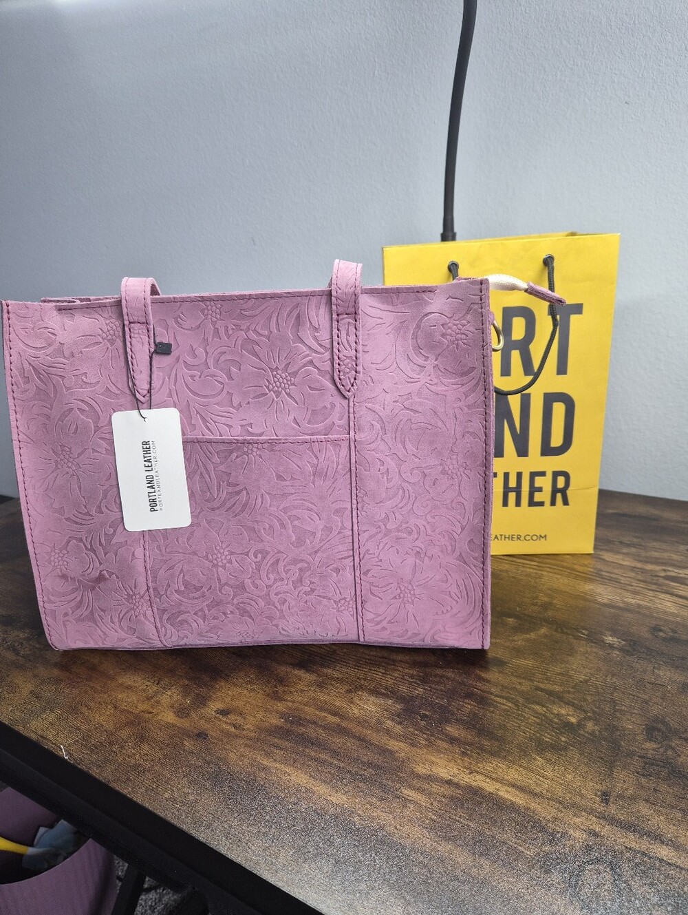 Portland Leather E/W Lola Zip In LIMITED EDITION color Hollyhock